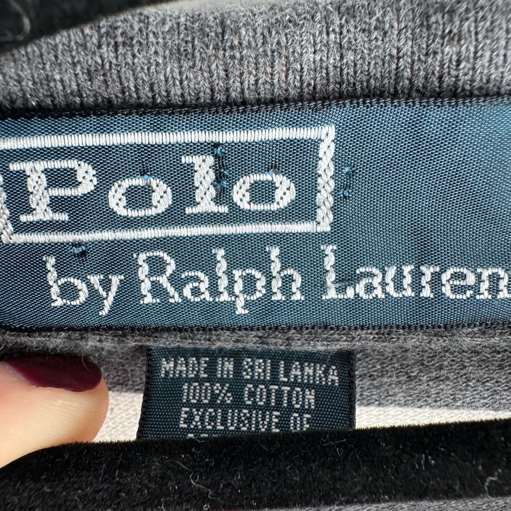 Vintage Polo Ralph Lauren Short Sleeve Polo Gray Striped Size XL - Picture 3 of 11